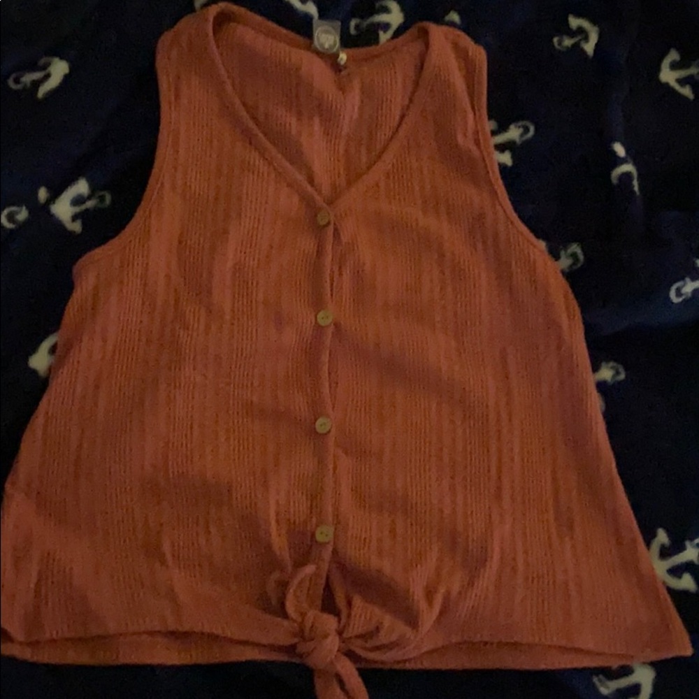 dark salmon color shirt
